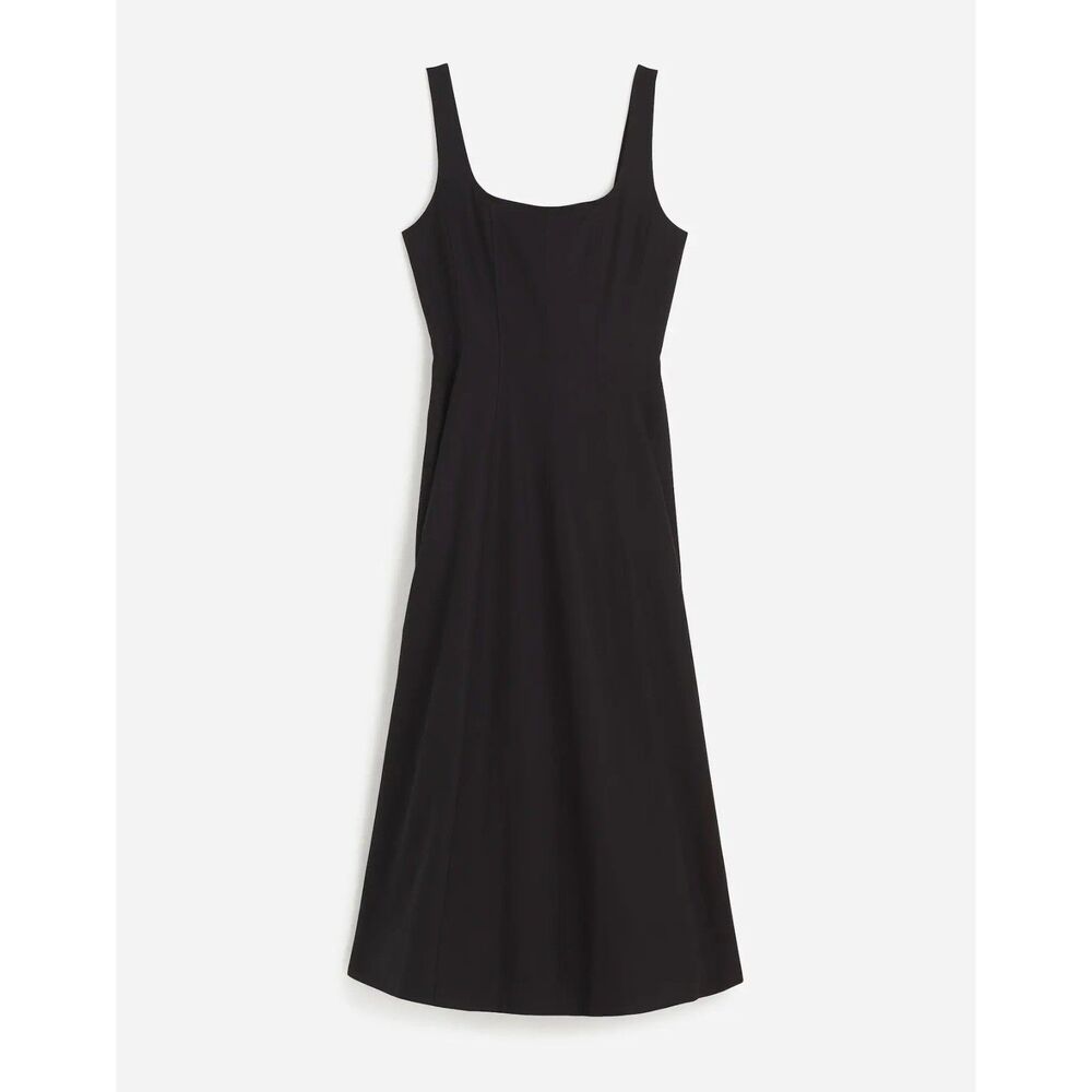 NWT Madewell Women's Seamed Square Neck Midi Dress in Black Size 14 - Picture 7 of 16